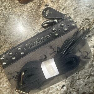 Vintage y2k era Harley Davidson wristlet with strap